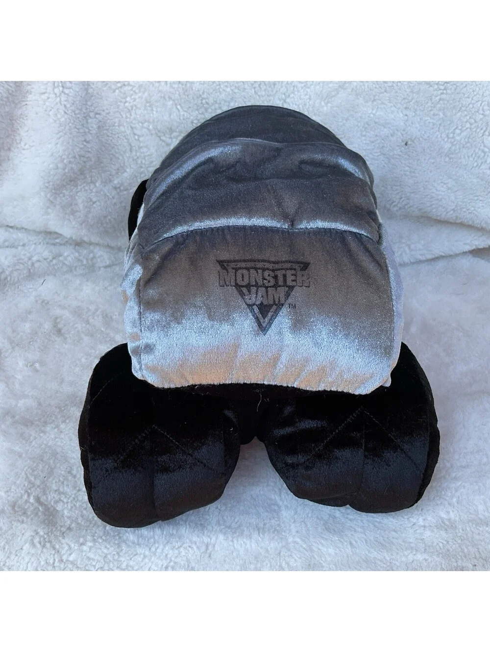 Monster Jam NEA Police Cop Car Truck Plush Pillow Stuffed 13” Toy Silver Black